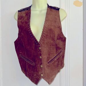 Brown‎ suede leather vest